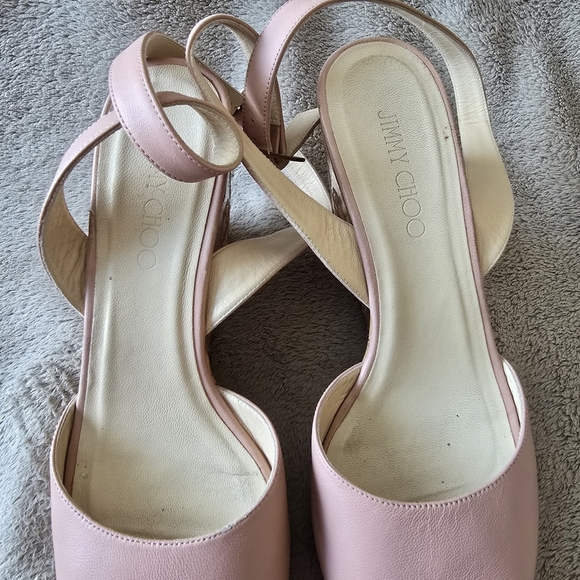 Jimmy Choo pink leather platform wedge sandals size 40 - Picture 10 of 15